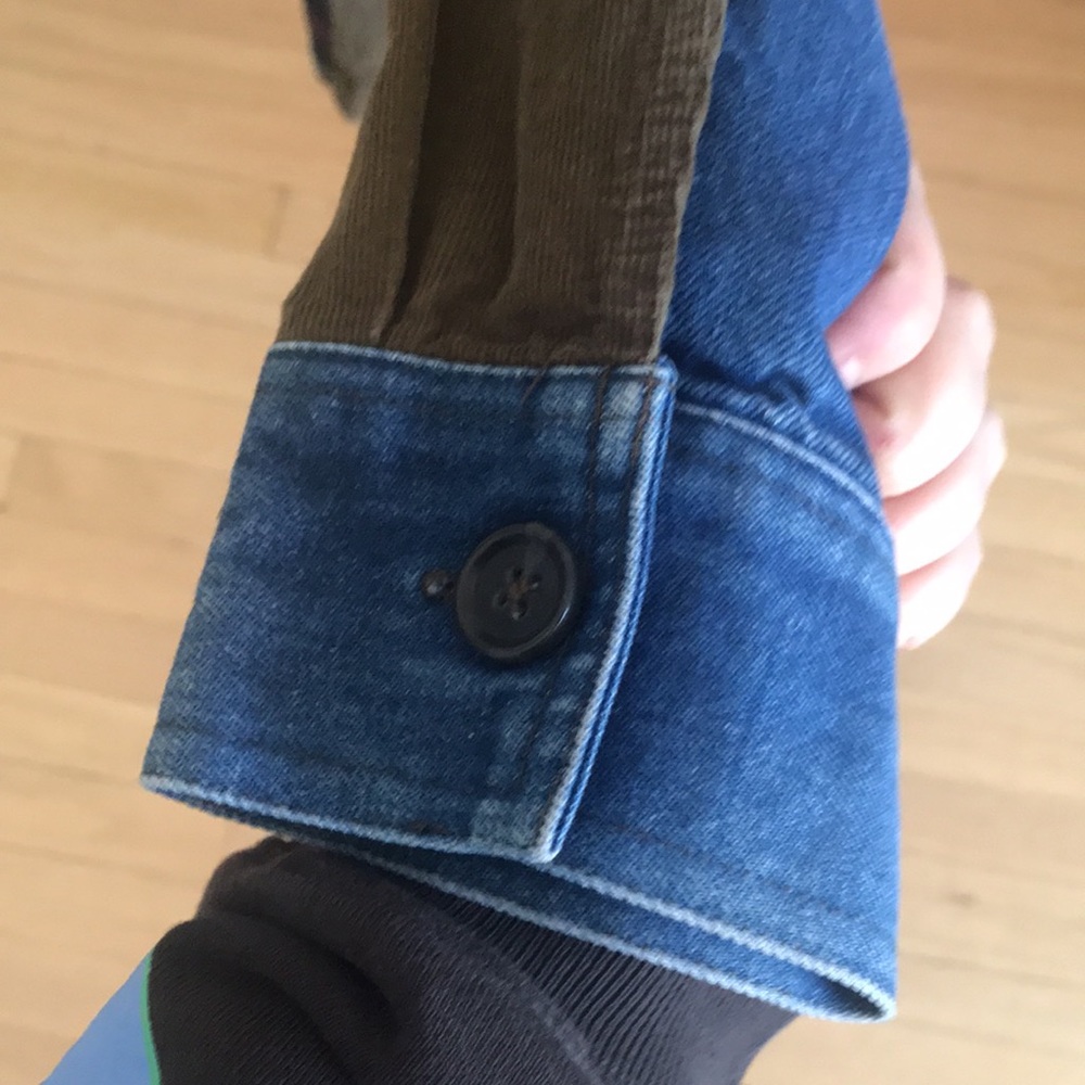 Urban Outfitters Plaid Denim Corduroy Button Down Shirt - Picture 7 of 9